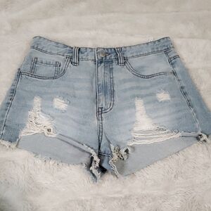 Refuge Denim High Waisted Distressed Cut Off Shorts 5